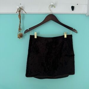 Brown faux fur mini skirt LAUNDRY by Shelli Segal